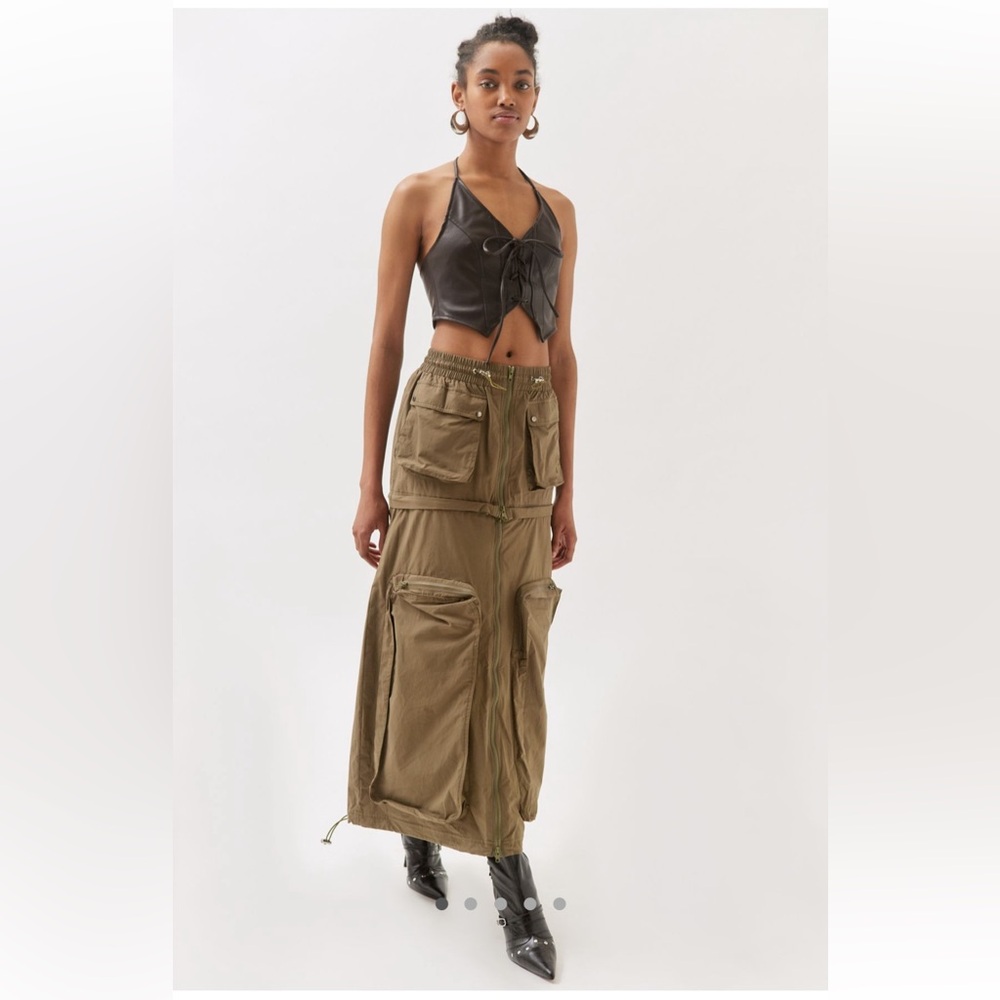 Jaded London Olive Maxi Skirt